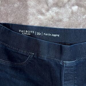 Talbots Pull On Jean Jeggings, 16P, dark wash